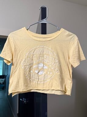 Billabong Pale Yellow Cropped Logo Tee